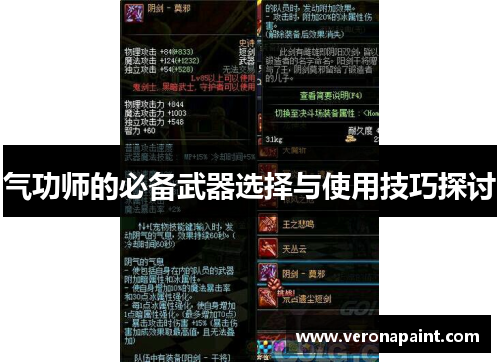 气功师的必备武器选择与使用技巧探讨